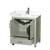 Wyndham Sheffield 30 inch Single Bathroom Vanity in Light Green, White Cultured Marble Countertop, Undermount Square Sink, Brushed Nickel Trim - WCS141430SLGWCUNSMXX