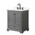 Wyndham Deborah 30 Inch Single Bathroom Vanity in Dark Gray, White Quartz Countertop, Undermount Square Sink (3-Hole), Matte Black Trim - WCS202030SGBWQUS3MXX Wyndham Deborah 30 Inch Single Bathroom Vanity in Dark Gray, White Quartz Countertop, Undermount Square Sink (3-Hole), Matte Black Trim - WCS202030SGBWQUS3MXX