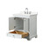 Wyndham Deborah 30 Inch Single Bathroom Vanity in White, White Quartz Countertop, Undermount Square Sink (3-Hole), Polished Chrome Trim - WCS202030SWHWQUS3MXX