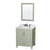Wyndham Sheffield 30 inch Single Bathroom Vanity in Light Green, White Carrara Marble Countertop, Undermount Oval Sink, Brushed Nickel Trim, 24 inch Mirror - WCS141430SLGCMUNOM24