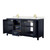 Wyndham Daria 72 Inch Double Bathroom Vanity in Dark Blue, Giotto Quartz Countertop, Undermount Square Sinks (1-Hole), Brushed Gold Trim - WCV252572DBLGTUNSMXX