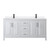 Wyndham Daria 72 Inch Double Bathroom Vanity in White, White Quartz Countertop, Undermount Square Sinks (1-Hole), Matte Black Trim - WCV252572DWBWQUNSMXX