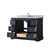 Wyndham Avery 48 Inch Single Bathroom Vanity in Dark Blue, White Carrara Marble Countertop, Undermount Oval Sink, Polished Chrome Trim - WCV232348SBCCMUNOMXX