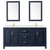 Wyndham Daria 72 Inch Double Bathroom Vanity in Dark Blue, Giotto Quartz Countertop, Undermount Square Sinks (1-Hole), Brushed Gold Trim, 24 Inch Mirrors - WCV252572DBLGTUNSM24