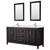 Wyndham Daria 72 Inch Double Bathroom Vanity in Dark Espresso, Giotto Quartz Countertop, Undermount Square Sinks (1-Hole), Polished Chrome Trim, 24 Inch Mirrors - WCV252572DDEGTUNSM24