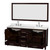Wyndham Sheffield 72 Inch Double Bathroom Vanity in Espresso, Giotto Quartz Countertop, Undermount Square Sinks (3-Hole), Brushed Chrome Trim, 70 Inch Mirror - WCS141472DESGTUS3M70