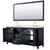 Wyndham Daria 72 Inch Double Bathroom Vanity in Dark Blue, Giotto Quartz Countertop, Undermount Square Sinks (3-Hole), Brushed Gold Trim, 70 Inch Mirror - WCV252572DBLGTUS3M70
