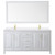 Wyndham Daria 72 Inch Double Bathroom Vanity in White, White Quartz Countertop, Undermount Square Sinks (1-Hole), Brushed Gold Trim, 70 Inch Mirror - WCV252572DWGWQUNSM70