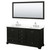 Wyndham Deborah 72 Inch Double Bathroom Vanity in Dark Espresso, White Quartz Countertop, Undermount Square Sinks (3-Hole), Polished Chrome Trim, 70 Inch Mirror - WCS202072DDEWQUS3M70