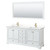 Wyndham Deborah 72 Inch Double Bathroom Vanity in White, White Quartz Countertop, Undermount Square Sinks (1-Hole), Brushed Gold Trim, 70 Inch Mirror - WCS202072DWGWQUNSM70