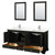 Wyndham Deborah 72 Inch Double Bathroom Vanity in Dark Espresso, White Quartz Countertop, Undermount Square Sinks (1-Hole), Polished Chrome Trim, 24 Inch Mirrors - WCS202072DDEWQUNSM24
