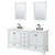 Wyndham Deborah 72 Inch Double Bathroom Vanity in White, White Quartz Countertop, Undermount Square Sinks (3-Hole), Matte Black Trim, 24 Inch Mirrors - WCS202072DWBWQUS3M24 Wyndham Deborah 72 Inch Double Bathroom Vanity in White, White Quartz Countertop, Undermount Square Sinks (3-Hole), Matte Black Trim, 24 Inch Mirrors - WCS202072DWBWQUS3M24
