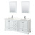 Wyndham Deborah 72 Inch Double Bathroom Vanity in White, Giotto Quartz Countertop, Undermount Square Sinks (1-Hole), Polished Chrome Trim, 24 Inch Mirrors - WCS202072DWHGTUNSM24 Wyndham Deborah 72 Inch Double Bathroom Vanity in White, Giotto Quartz Countertop, Undermount Square Sinks (1-Hole), Polished Chrome Trim, 24 Inch Mirrors - WCS202072DWHGTUNSM24