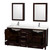 Wyndham Sheffield 72 Inch Double Bathroom Vanity in Espresso, White Quartz Countertop, Undermount Square Sinks (1-Hole), Brushed Chrome Trim, Medicine Cabinets - WCS141472DESWQUNSMED Wyndham Sheffield 72 Inch Double Bathroom Vanity in Espresso, White Quartz Countertop, Undermount Square Sinks (1-Hole), Brushed Chrome Trim, Medicine Cabinets - WCS141472DESWQUNSMED