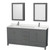 Wyndham Sheffield 72 Inch Double Bathroom Vanity in Dark Gray, Giotto Quartz Countertop, Undermount Square Sinks (1-Hole), Brushed Chrome Trim, Medicine Cabinets - WCS141472DKGGTUNSMED Wyndham Sheffield 72 Inch Double Bathroom Vanity in Dark Gray, Giotto Quartz Countertop, Undermount Square Sinks (1-Hole), Brushed Chrome Trim, Medicine Cabinets - WCS141472DKGGTUNSMED