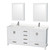 Wyndham Sheffield 72 Inch Double Bathroom Vanity in White, White Quartz Countertop, Undermount Square Sinks, Medicine Cabinets - WCS141472DWHWQUNSMED