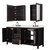 Wyndham Daria 72 Inch Double Bathroom Vanity in Dark Espresso, Giotto Quartz Countertop, Undermount Square Sinks (3-Hole), Matte Black Trim, Medicine Cabinets - WCV252572DEBGTUS3MED