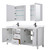 Wyndham Daria 72 Inch Double Bathroom Vanity in White, White Quartz Countertop, Undermount Square Sinks (1-Hole), Matte Black Trim, Medicine Cabinets - WCV252572DWBWQUNSMED