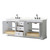 Wyndham Avery 80 Inch Double Bathroom Vanity in White, Giotto Quartz Countertop, Undermount Square Sinks (3-Hole), Matte Black Trim - WCV232380DWBGTUS3MXX