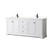 Wyndham Avery 80 Inch Double Bathroom Vanity in White, White Quartz Countertop, Undermount Square Sinks (1-Hole), Matte Black Trim - WCV232380DWBWQUNSMXX