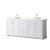 Wyndham Avery 80 Inch Double Bathroom Vanity in White, Giotto Quartz Countertop, Undermount Square Sinks (3-Hole), Brushed Gold Trim - WCV232380DWGGTUS3MXX Wyndham Avery 80 Inch Double Bathroom Vanity in White, Giotto Quartz Countertop, Undermount Square Sinks (3-Hole), Brushed Gold Trim - WCV232380DWGGTUS3MXX