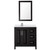 Wyndham Daria 36 Inch Single Bathroom Vanity in Dark Espresso, White Cultured Marble Countertop, Undermount Square Sink, Polished Chrome Trim, 24 Inch Mirror - WCV252536SDEWCUNSM24