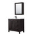 Wyndham Daria 36 Inch Single Bathroom Vanity in Dark Espresso, Carrara Cultured Marble Countertop, Undermount Square Sink, Matte Black Trim, Medicine Cabinet - WCV252536SEBC2UNSMED