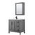 Wyndham Daria 36 Inch Single Bathroom Vanity in Dark Gray, Carrara Cultured Marble Countertop, Undermount Square Sink, Matte Black Trim, Medicine Cabinet - WCV252536SGBC2UNSMED