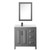 Wyndham Daria 36 Inch Single Bathroom Vanity in Dark Gray, Carrara Cultured Marble Countertop, Undermount Square Sink, Matte Black Trim, Medicine Cabinet - WCV252536SGBC2UNSMED