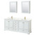 Wyndham Deborah 80 Inch Double Bathroom Vanity in White, Giotto Quartz Countertop, Undermount Square Sinks (1-Hole), Brushed Gold Trim, Medicine Cabinets - WCS202080DWGGTUNSMED