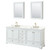 Wyndham Deborah 80 Inch Double Bathroom Vanity in White, Giotto Quartz Countertop, Undermount Square Sinks (3-Hole), Brushed Gold Trim, Medicine Cabinets - WCS202080DWGGTUS3MED Wyndham Deborah 80 Inch Double Bathroom Vanity in White, Giotto Quartz Countertop, Undermount Square Sinks (3-Hole), Brushed Gold Trim, Medicine Cabinets - WCS202080DWGGTUS3MED