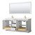 Wyndham Avery 72 Inch Double Bathroom Vanity in White, White Quartz Countertop, Undermount Square Sinks (1-Hole), Brushed Gold Trim, 70 Inch Mirror - WCV232372DWGWQUNSM70