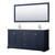Wyndham Avery 72 Inch Double Bathroom Vanity in Dark Blue, White Quartz Countertop, Undermount Square Sinks (1-Hole), Polished Chrome Trim, 70 Inch Mirror - WCV232372DBCWQUNSM70 Wyndham Avery 72 Inch Double Bathroom Vanity in Dark Blue, White Quartz Countertop, Undermount Square Sinks (1-Hole), Polished Chrome Trim, 70 Inch Mirror - WCV232372DBCWQUNSM70
