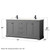 Wyndham Avery 72 Inch Double Bathroom Vanity in Dark Gray, White Quartz Countertop, Undermount Square Sinks (1-Hole), Matte Black Trim - WCV232372DGBWQUNSMXX