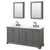 Wyndham Deborah 72 Inch Double Bathroom Vanity in Dark Gray, White Quartz Countertop, Undermount Square Sinks (3-Hole), Matte Black Trim, Medicine Cabinets - WCS202072DGBWQUS3MED Wyndham Deborah 72 Inch Double Bathroom Vanity in Dark Gray, White Quartz Countertop, Undermount Square Sinks (3-Hole), Matte Black Trim, Medicine Cabinets - WCS202072DGBWQUS3MED