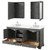 Wyndham Deborah 72 Inch Double Bathroom Vanity in Dark Gray, Giotto Quartz Countertop, Undermount Square Sinks (3-Hole), Polished Chrome Trim, Medicine Cabinets - WCS202072DKGGTUS3MED