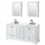 Wyndham Deborah 72 Inch Double Bathroom Vanity in White, Giotto Quartz Countertop, Undermount Square Sinks (3-Hole), Matte Black Trim, Medicine Cabinets - WCS202072DWBGTUS3MED