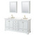 Wyndham Deborah 72 Inch Double Bathroom Vanity in White, White Quartz Countertop, Undermount Square Sinks (3-Hole), Brushed Gold Trim, Medicine Cabinets - WCS202072DWGWQUS3MED Wyndham Deborah 72 Inch Double Bathroom Vanity in White, White Quartz Countertop, Undermount Square Sinks (3-Hole), Brushed Gold Trim, Medicine Cabinets - WCS202072DWGWQUS3MED