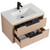Fine Fixtures Kingsford Wall Hung Vanity Cabinet With Sink 30" Wide - White Oak - KI30WO-DR