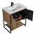 Fine Fixtures Kingsford Vanity Cabinet With Sink and Legs 30" Wide - Bright Oak - KI30BO-DO