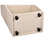 Alpine ADI661-07-WHI-PKG White Wood Mobile Presentation Lectern Stand with Shelves with Black Cover
