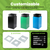 Alpine ALP4450-KIT-BLK-S Square Recycling Bin  29 Gallons - Black Can, Square Opening Lid