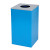 Alpine ALP4450-KIT-BLU-C Square Recycling Bin  29 Gallons - Blue Can, Circle Opening Lid