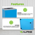Alpine ALP4450-KIT-BLU-M Square Recycling Bin  29 Gallons - Blue Can, Mixed Opening Lid