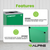Alpine ALP4450-KIT-GRN-M-COM Square Recycling Bin  29 Gallons - Green Can, Mixed Opening Lid, for Compost