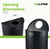 Alpine ALP438-12HR-BLK 12 Gallon Black Perforated Metal Half Round Decorative Waste Receptacle