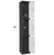 Alpine ADI629-203-B-W-DL 72" H x 12" W Triple Tier Steel Storage Locker with Digital Lock, Black and White