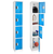 Alpine ADI629-204-BLU-DL 72" H x 12" W 4-Tier Steel Storage Locker with Digital Lock, Blue