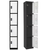 Alpine ADI629-204-B-W-DL 72" H x 12" W 4-Tier Steel Storage Locker with Digital Lock, Black and White