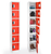 Alpine ADI629-206-RED-DL 72" H x 12" W 6-Tier Steel Storage Locker with Digital Lock, Red